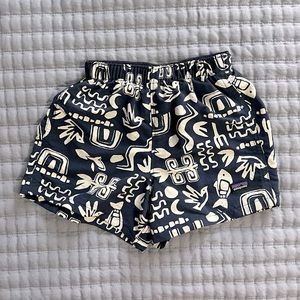 Patagonia Baby Baggies swim shorts. 6-12 mo. backyard explorer: stone blue